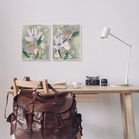 Stupell Industries Abstract Purple Floral Arrangement Canvas Wall Art Set